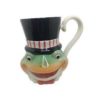 Frog Face Wearing A Tip Hat  Ceramic Coffee Mug 5"X4"